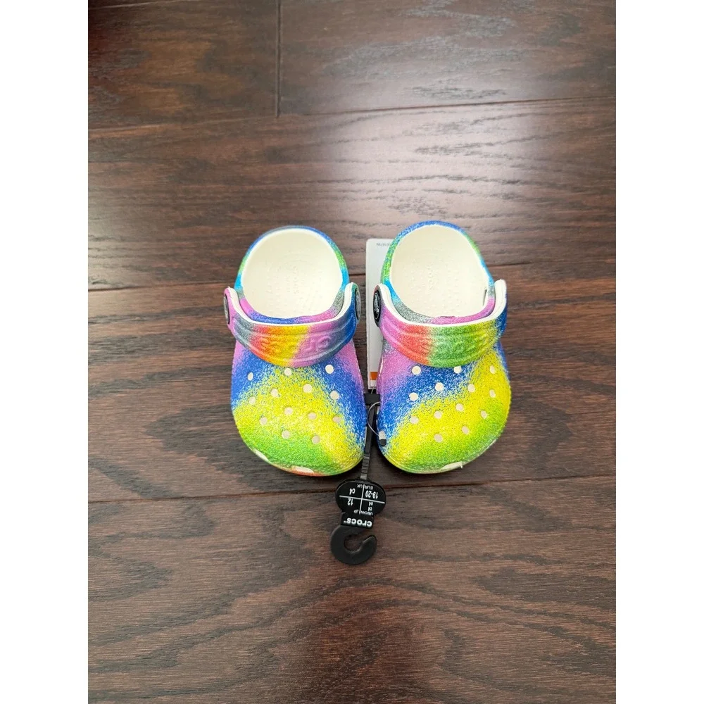 Crocs Toddler Classic Spray Dye Clog Rainbow Multi Color 208094-94S Size C4
